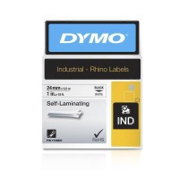 Dymo Rhino 24mm White Vinyl Black on White Labels - Genuine