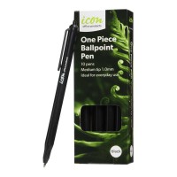 10-Pack Icon One Piece Ballpoint Pen Black