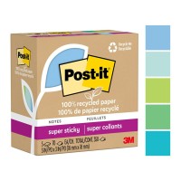 Pack of 5 Post-it 100 Rec Super Sticky Notes 654R-5SST 76mm x 76mm Oasis