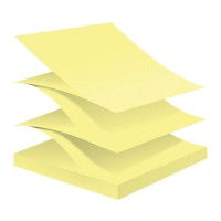 6 Pack Post-it 100% Recycled Super Sticky Pop Up Notes R330R-6SSCY 76mm x 76mm Yellow