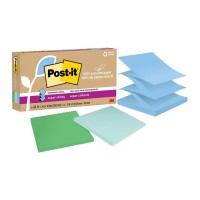 Pack of 6 Post-it 100 Rec Super Sticky Pop Up Notes R330R-6SST 76mm x 76mm Oasis